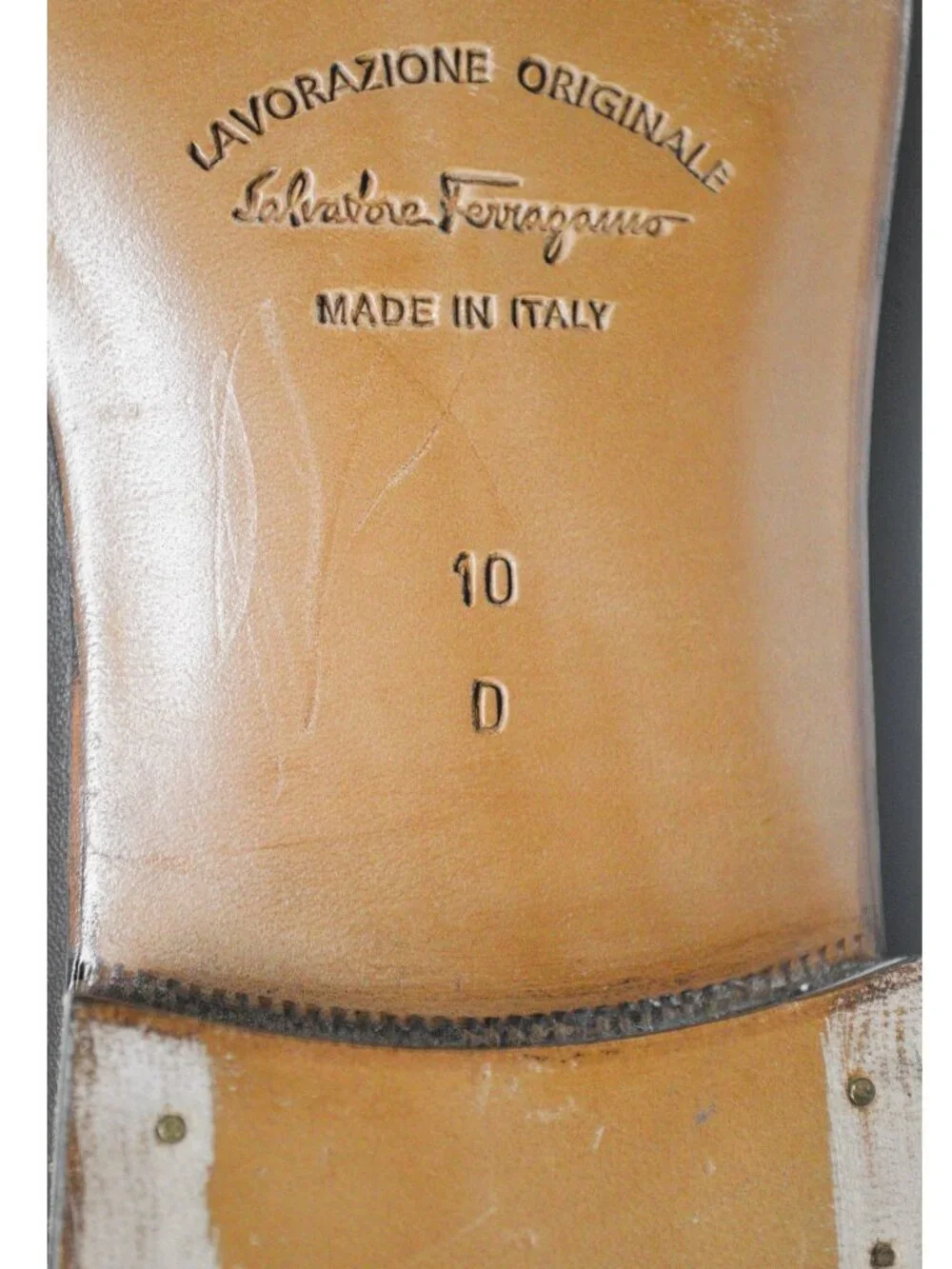 Salvatore Ferragamo LTD ED Gris Brown Painted Orange Shearling Fur US 10D 43EU